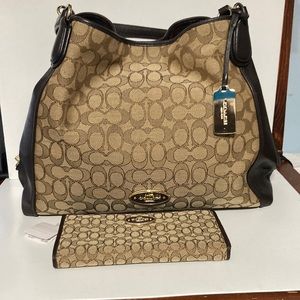 Coach Edie Shoulder Bag with matching wallet